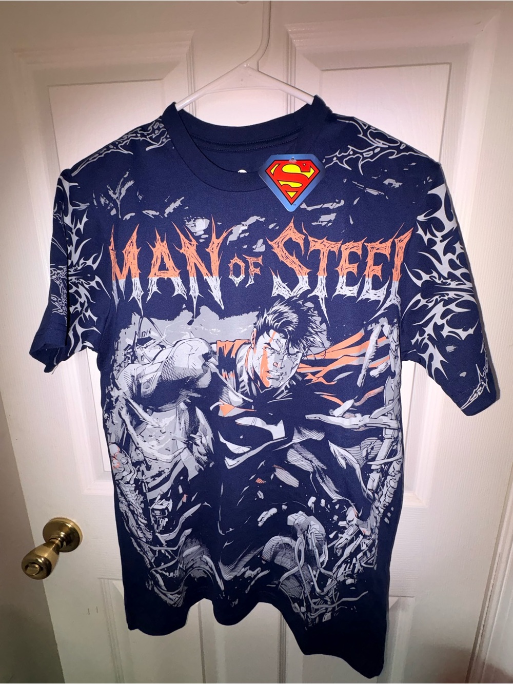 MAD Engine Navy Superman 'Man of Steel' Graphic Tee